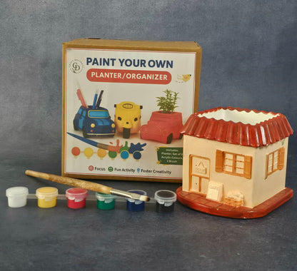 Paint Your Own Planter Organizer House DIY Craft Kits Structural Pieces