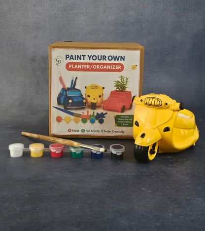 Paint Your Own Planter Organizer Scooter Handmade Home Décor Project