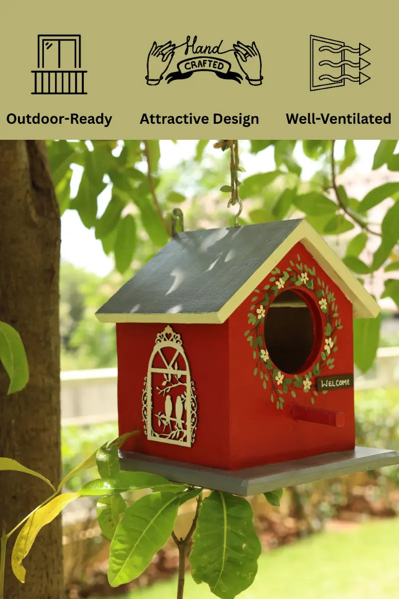 Red Birdie Birdhouse Handcrafted Gifts Unique Nature Lover Gift Ideas