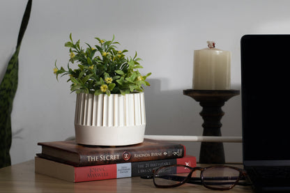 Ridge Planter White Minimalist Handmade Home Décor Accents