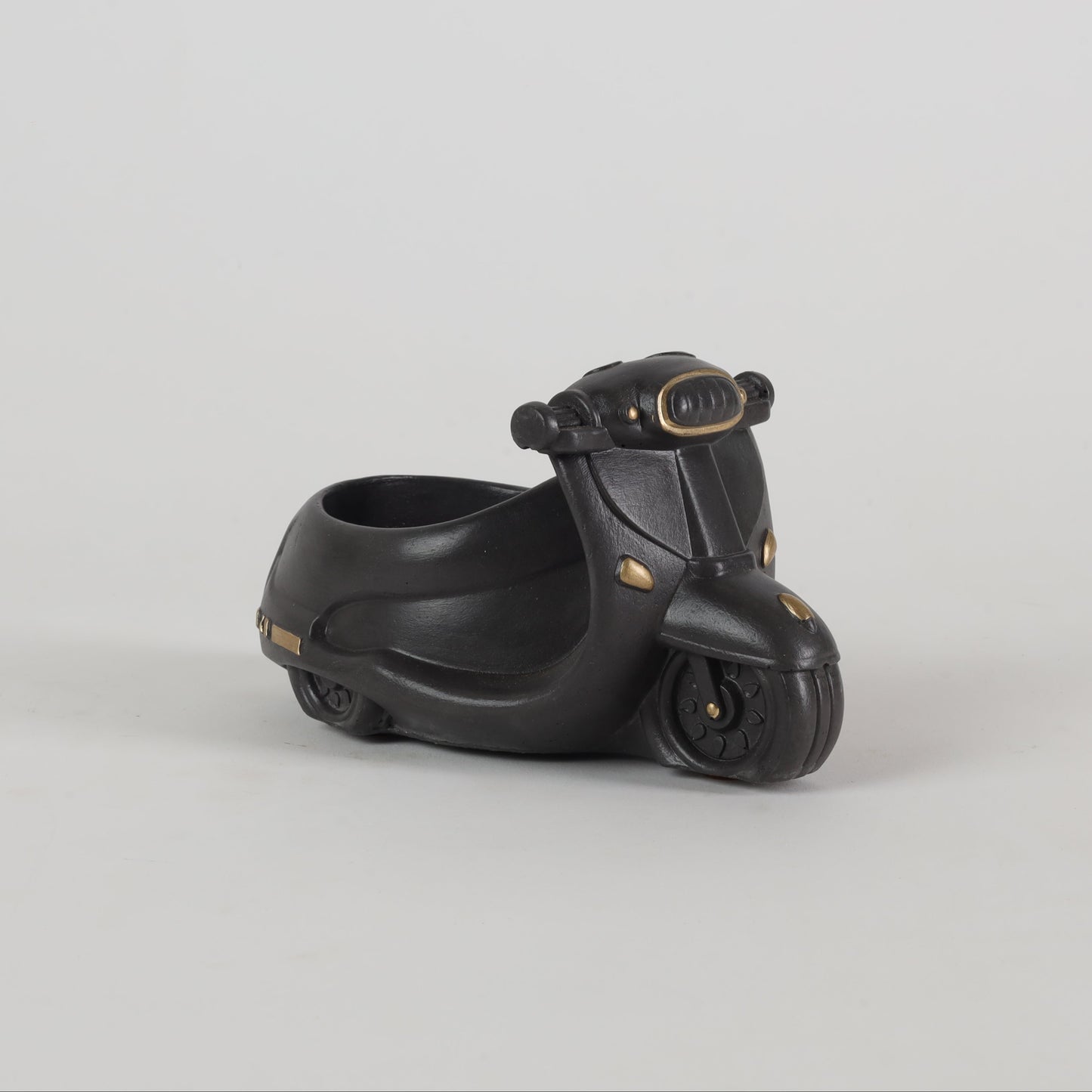 Scooter Planter Organizer Black Premium Home Décor Concrete Accents
