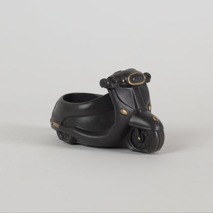Scooter Planter Organizer Black Premium Home Décor Concrete Accents