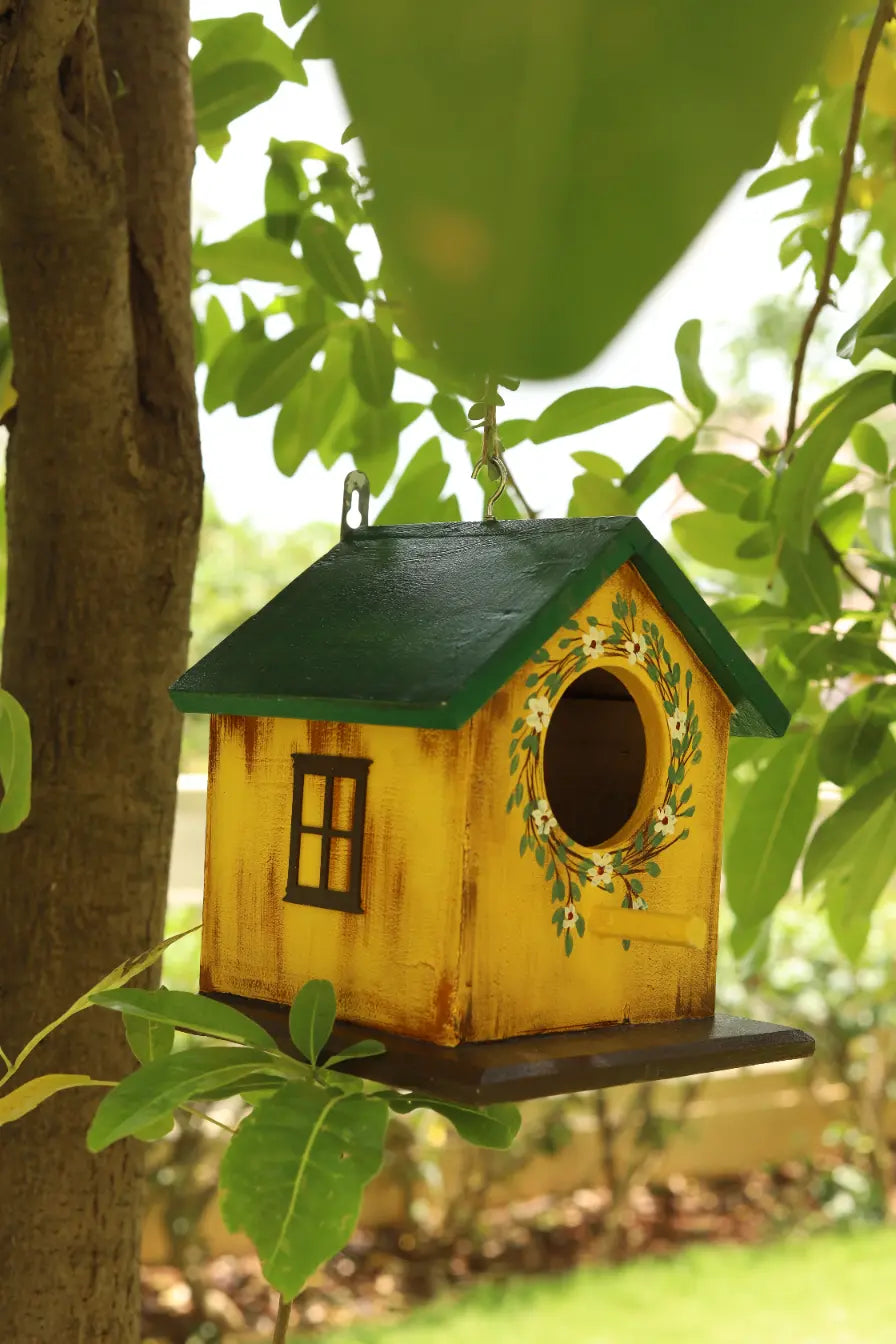 Sunny Perch Birdhouse Hand Painted Planters Companion Premium Home Décor