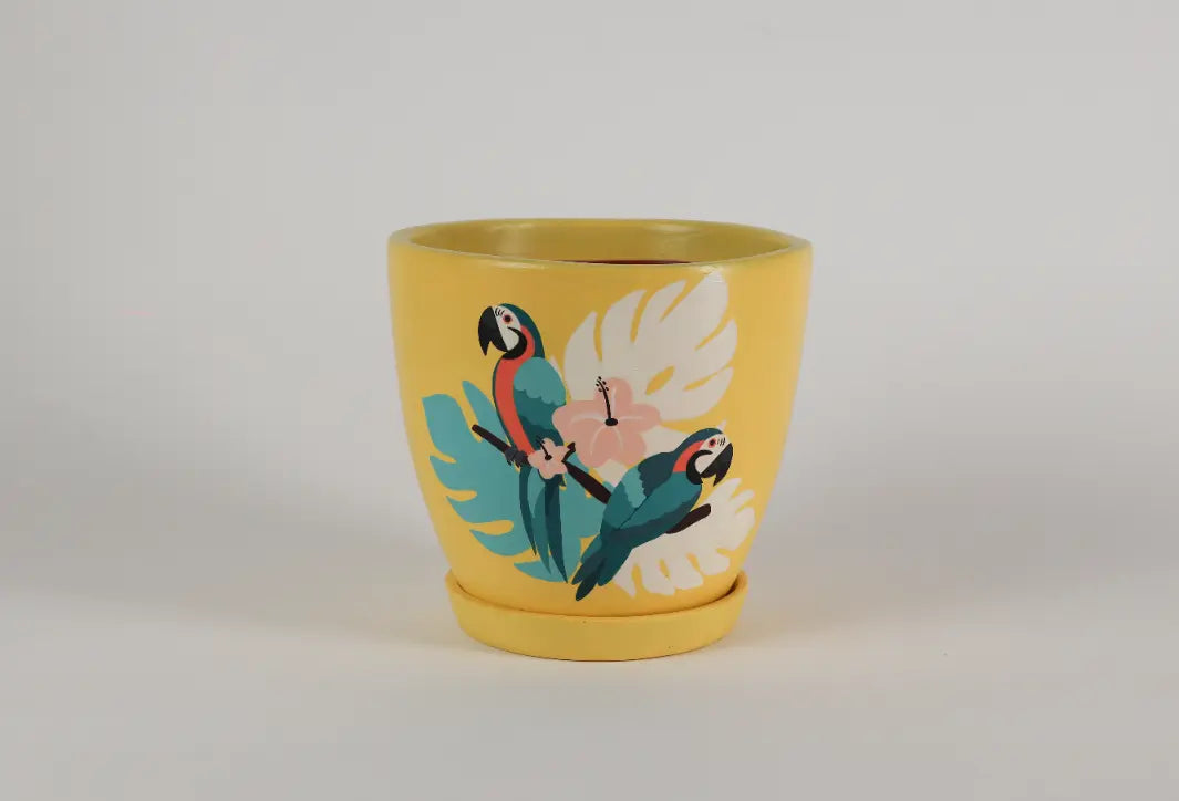 Tropical Parrot Planter Balcony Décor Indoor Planters Lifestyle Setup