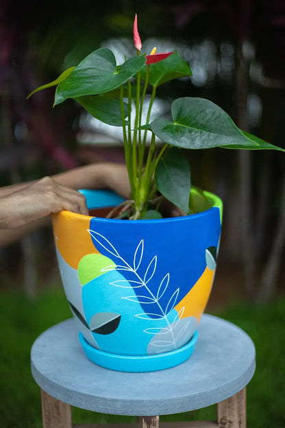 Tropical Sunset Planter Decorative Garden Planters Gifts For Office Desk
