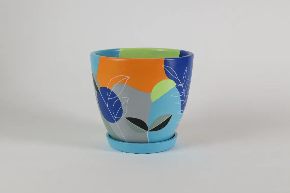 Tropical Sunset Planter Hand-painted Pots Unique Gifting Ideas
