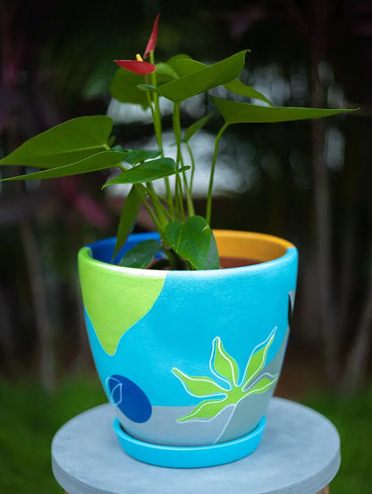 Tropical Sunset Planter Terracotta Pots Online India Eco Friendly Gifts