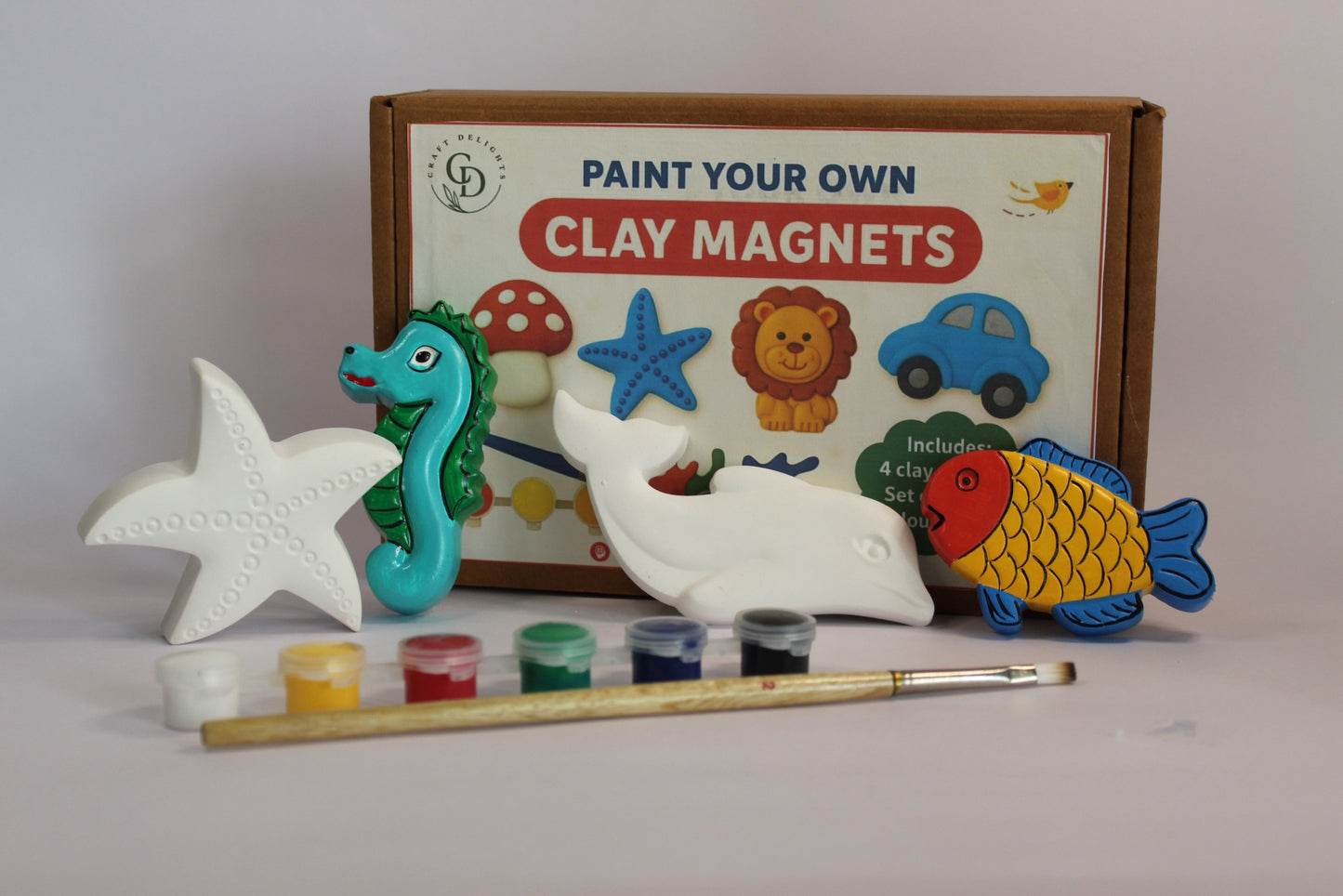 Underwater Theme Paint Your Own Clay Magnets Handmade Home Décor Eco Friendly Gifts