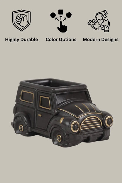 Vintage Car Planter Organizer Black Handcrafted Gifts Unique Decor