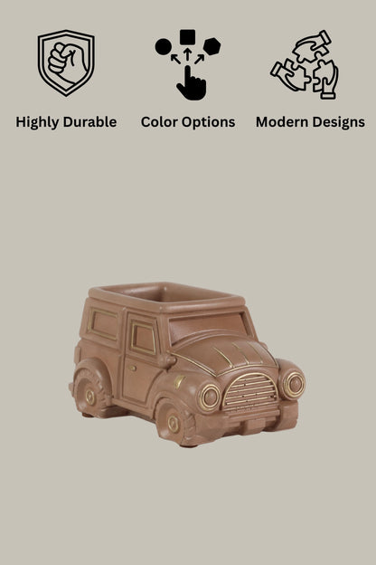 Vintage Car Planter Organizer Brown Eco Friendly Gifts Sustainable Concrete