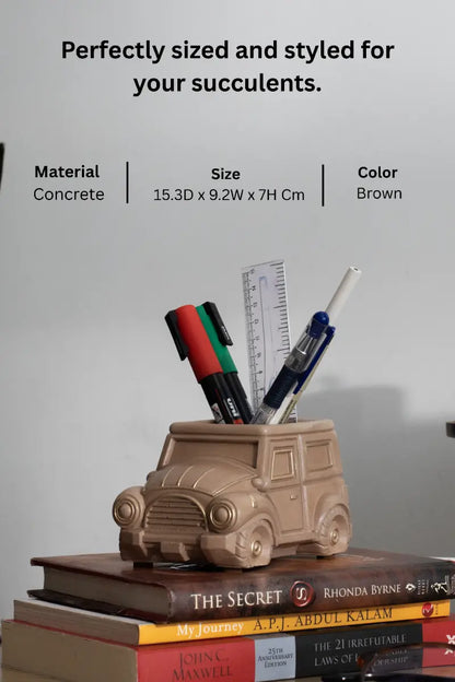 Vintage Car Planter Organizer Brown Indoor Planters Small Plant Pots