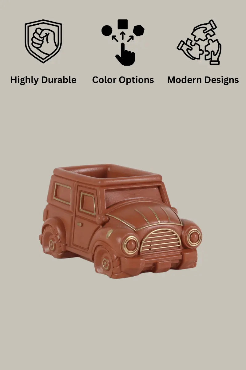 Vintage Car Planter Organizer Terracotta Handcrafted Gifts Craft Delights